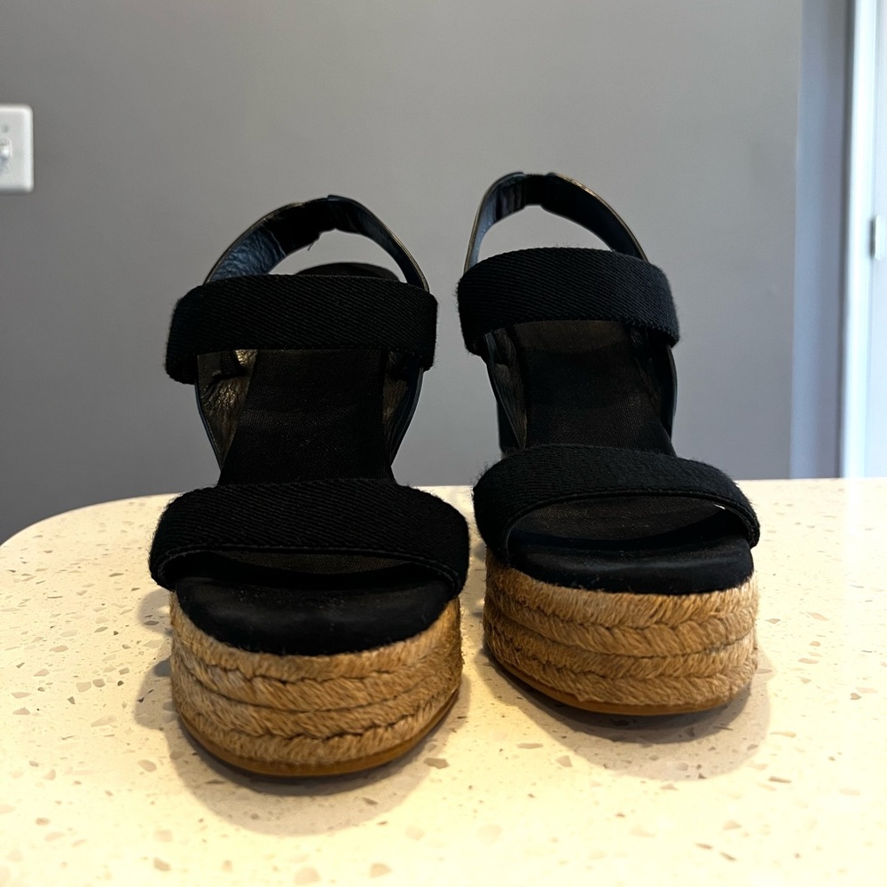 Tory Burch Espadrille Wedge Sandal in Black